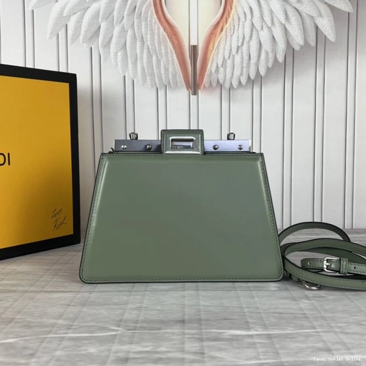 Affordable Green Fendi In Mini Peekaboo Leather Cut Bag Calf 0818